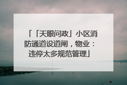 「天眼问政」小区消防通道设道闸，物业：违停太多规范管理