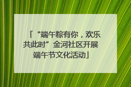 “端午粽有你，欢乐共此时”金河社区开展端午节文化活动