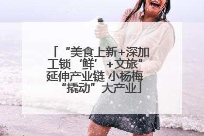 “美食上新+深加工锁‘鲜’+文旅”延伸产业链 小杨梅“撬动”大产业