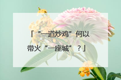 “一道炒鸡”何以带火“一座城”？