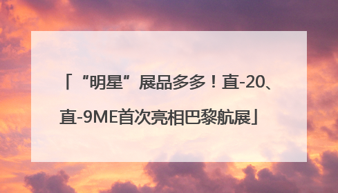 “明星”展品多多！直-20、直-9ME首次亮相巴黎航展