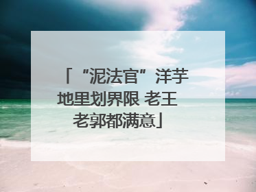 “泥法官”洋芋地里划界限 老王老郭都满意
