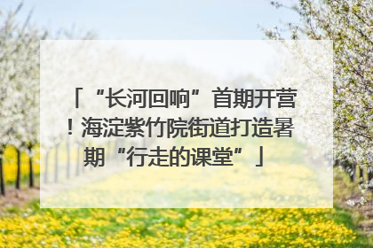 “长河回响”首期开营！海淀紫竹院街道打造暑期“行走的课堂”