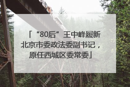 “80后”王中峰履新北京市委政法委副书记，原任西城区委常委