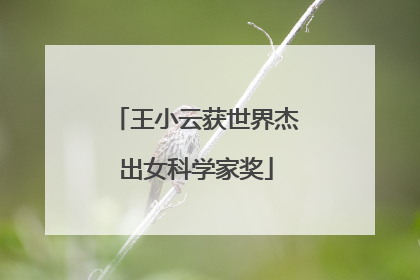 王小云获世界杰出女科学家奖