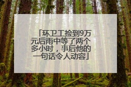 环卫工捡到9万元后雨中等了两个多小时，事后他的一句话令人动容