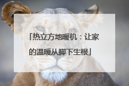 热立方地暖机：让家的温暖从脚下生根