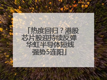 热度回归？港股芯片股迎持续反弹 华虹半导体短线强势5连阳