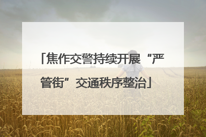 焦作交警持续开展“严管街”交通秩序整治