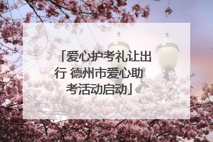 爱心护考礼让出行 德州市爱心助考活动启动