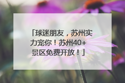 球迷朋友，苏州实力宠你！苏州40+景区免费开放！