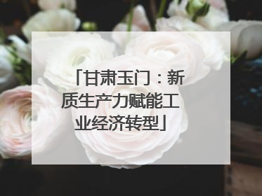 甘肃玉门：新质生产力赋能工业经济转型