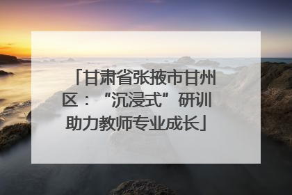 甘肃省张掖市甘州区：“沉浸式”研训助力教师专业成长