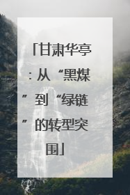 甘肃华亭：从“黑煤”到“绿链”的转型突围