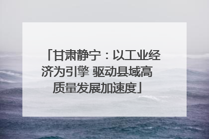 甘肃静宁：以工业经济为引擎 驱动县域高质量发展加速度