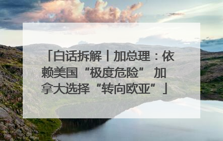 白话拆解丨加总理：依赖美国“极度危险” 加拿大选择“转向欧亚”