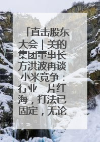 直击股东大会｜美的集团董事长方洪波再谈小米竞争：行业一片红海，打法已固定，无论谁胜都是消耗战