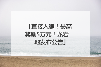 直接入编！最高奖励5万元！龙岩一地发布公告