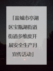 盐城市亭湖区宝瓶湖街道街道多维度开展安全生产月宣传活动