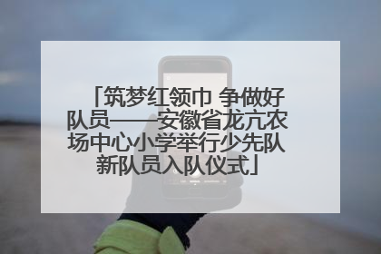 筑梦红领巾 争做好队员——安徽省龙亢农场中心小学举行少先队新队员入队仪式