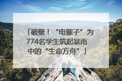 破壁！“电骡子”为774名学生筑起暴雨中的“生命方舟”