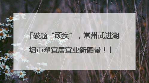 破题“顽疾”，常州武进湖塘重塑宜居宜业新图景！