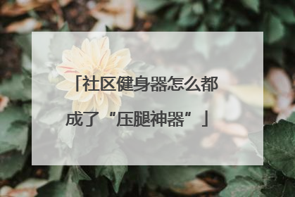 社区健身器怎么都成了“压腿神器”