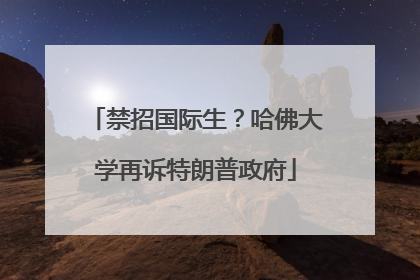 禁招国际生？哈佛大学再诉特朗普政府