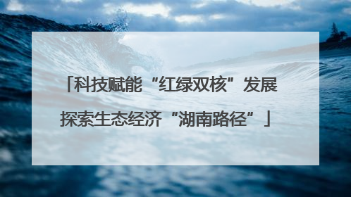 科技赋能“红绿双核”发展 探索生态经济“湖南路径”