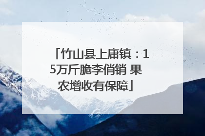 竹山县上庸镇：15万斤脆李俏销 果农增收有保障