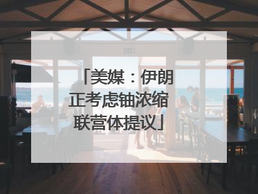 美媒：伊朗正考虑铀浓缩联营体提议