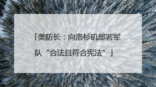 美防长：向洛杉矶部署军队“合法且符合宪法”