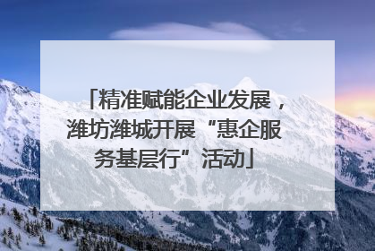 精准赋能企业发展，潍坊潍城开展“惠企服务基层行”活动