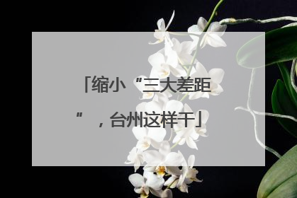 缩小“三大差距”，台州这样干