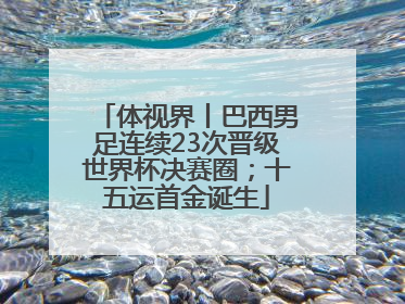 体视界丨巴西男足连续23次晋级世界杯决赛圈；十五运首金诞生