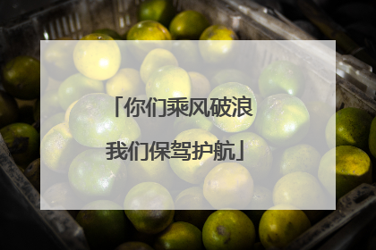 你们乘风破浪 我们保驾护航