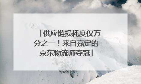 供应链损耗度仅万分之一！来自嘉定的京东物流师夺冠