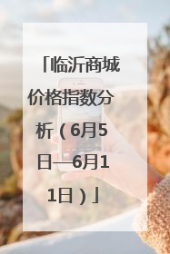 临沂商城价格指数分析（6月5日—6月11日）