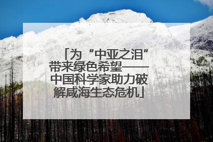 为“中亚之泪”带来绿色希望——中国科学家助力破解咸海生态危机
