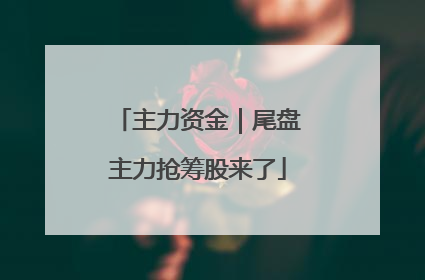 主力资金｜尾盘主力抢筹股来了
