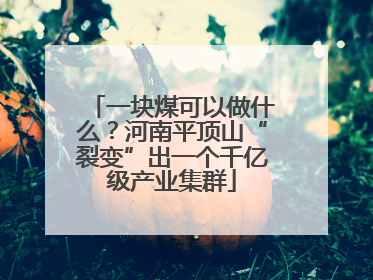 一块煤可以做什么？河南平顶山“裂变”出一个千亿级产业集群