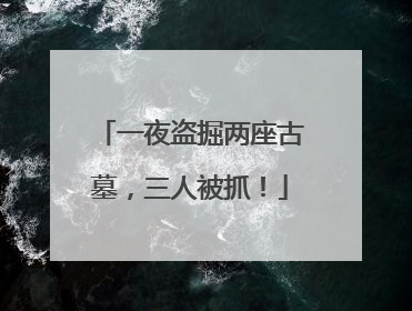 一夜盗掘两座古墓，三人被抓！