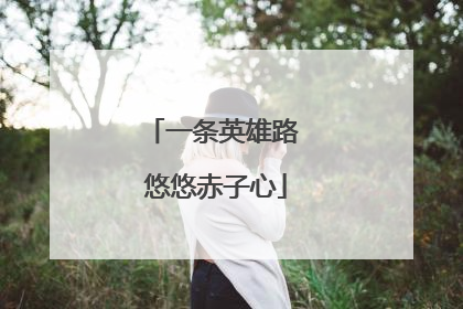 一条英雄路 悠悠赤子心