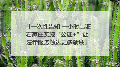 一次性告知 一小时出证 石家庄实施“公证+”让法律服务触达更多领域