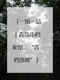 一馆一品丨青岛市档案馆：“青档资政”