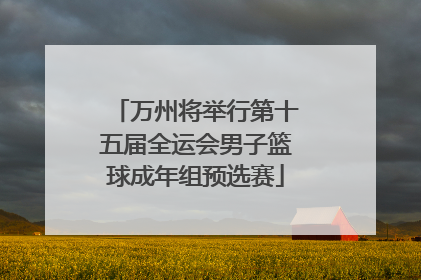 万州将举行第十五届全运会男子篮球成年组预选赛