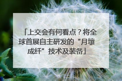 上交会有何看点？将全球首展自主研发的“月壤成纤”技术及装备