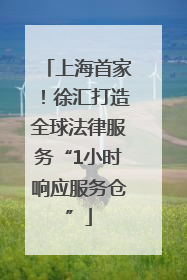 上海首家！徐汇打造全球法律服务“1小时响应服务仓”
