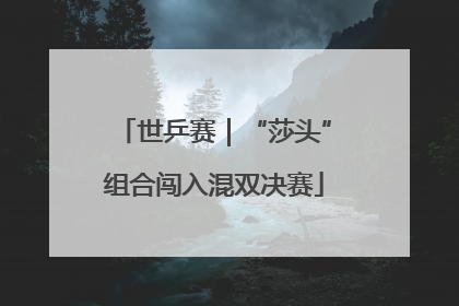 世乒赛｜“莎头”组合闯入混双决赛