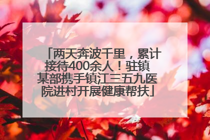 两天奔波千里，累计接待400余人！驻镇某部携手镇江三五九医院进村开展健康帮扶